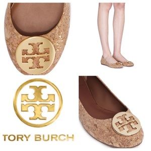 Tory Burch Reva Cork Ballet Flat Natural/Golden